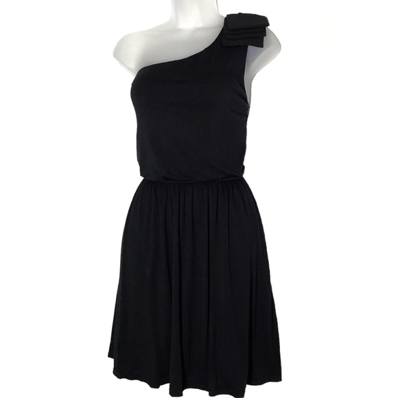 EXPRESS | One Shoulder Dress, Black Ruffles - S SP - Picture 2 of 8